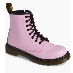 Dr. Martens Air Wair 1460 Boot, Patent Leather Pale Pink/Black, Girl Size 5, NWT